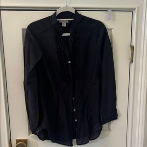 H&M Dark Blue Button Up Blouse